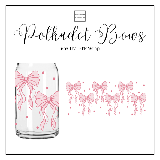 Polkadot Bows 16oz UV DTF