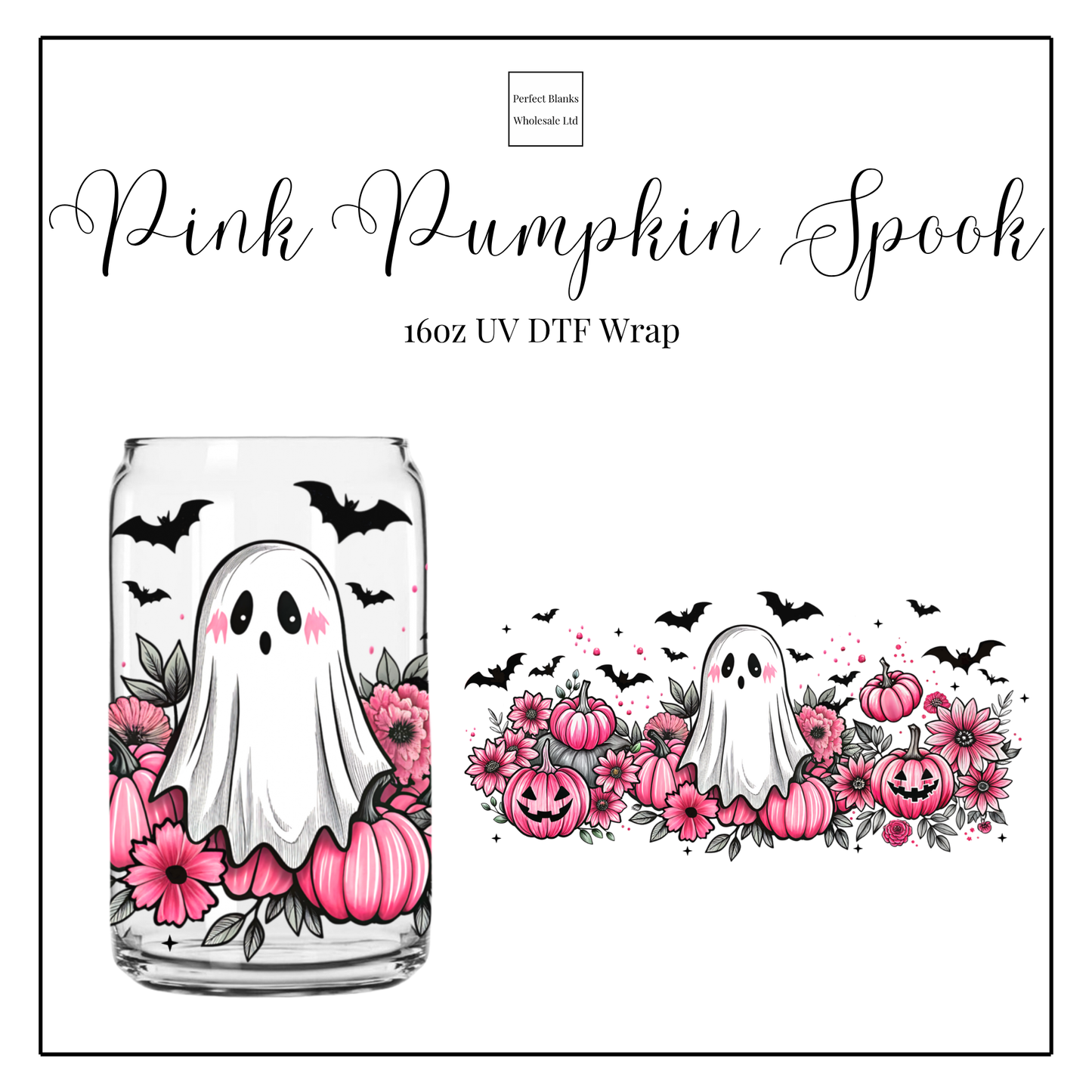 Pink Pumpkin Spook 16oz UVDTF