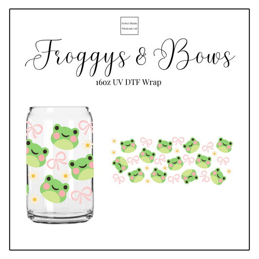 Froggys & Bows 16oz UV DTF