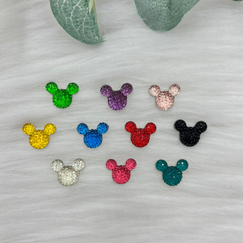 Sparkly Mouse Heads - Small - Pack of 10 Cabochons