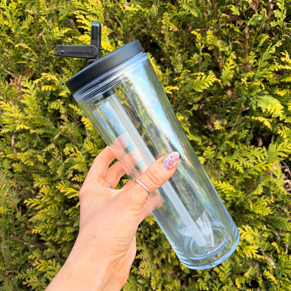 Flip Lid 20oz Double Walled Pre Drilled Tumbler