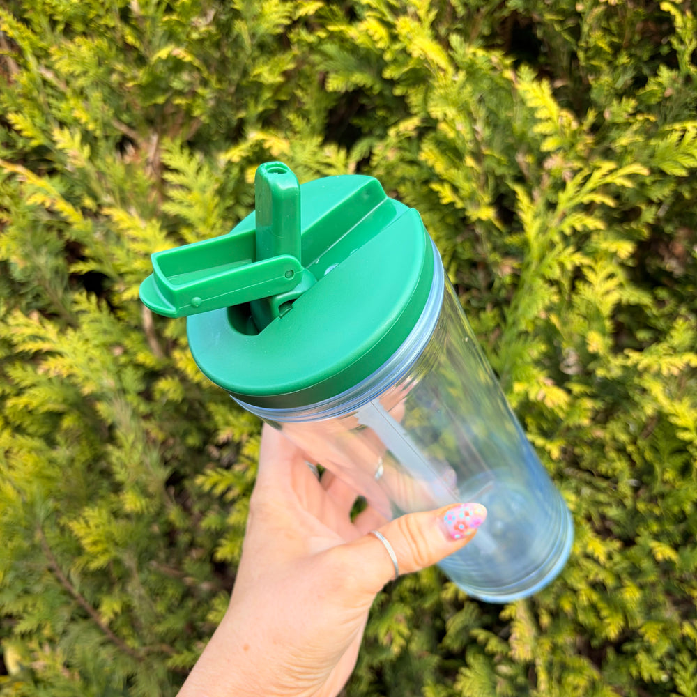 Flip Lid 20oz Double Walled Pre Drilled Tumbler