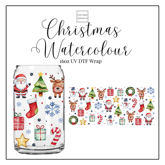 Christmas Watercolour 16oz UVDTF