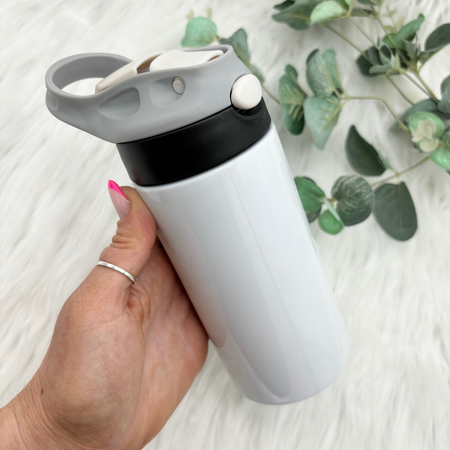 12oz Sublimation Push Button Flip Lid Water Bottle