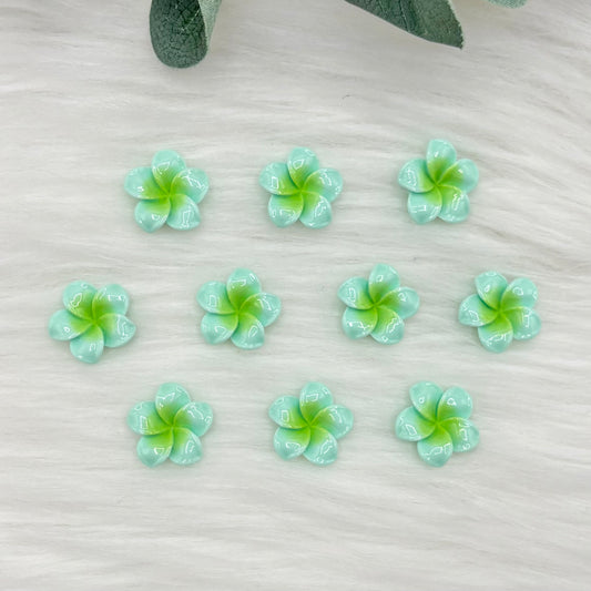 Green Lotus Flower - 10 Pack of Cabochons