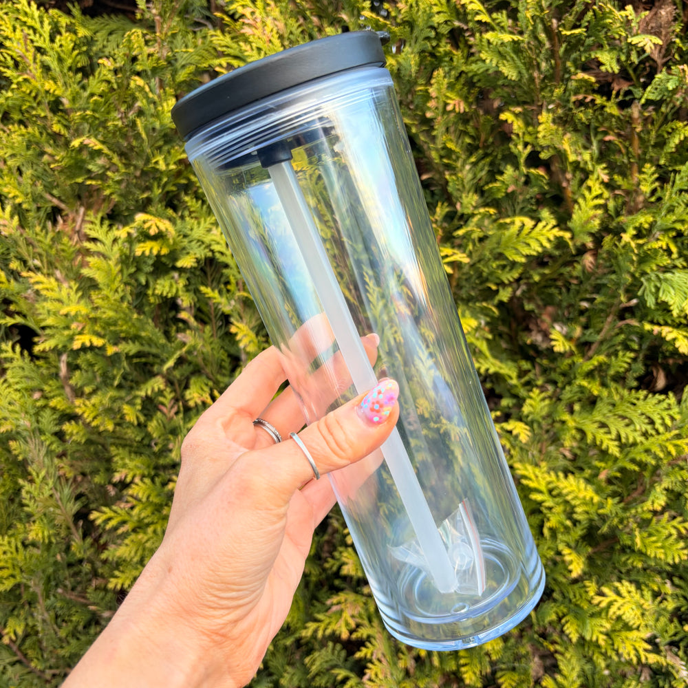 Flip Lid 20oz Double Walled Pre Drilled Tumbler