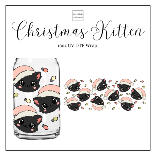 Christmas Kitten 16oz UVDTF