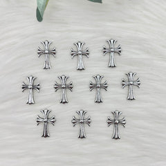 Silver Cross Cabochon - 10 Pack of Cabochons