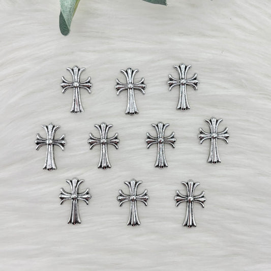 Silver Cross Cabochon - 10 Pack of Cabochons