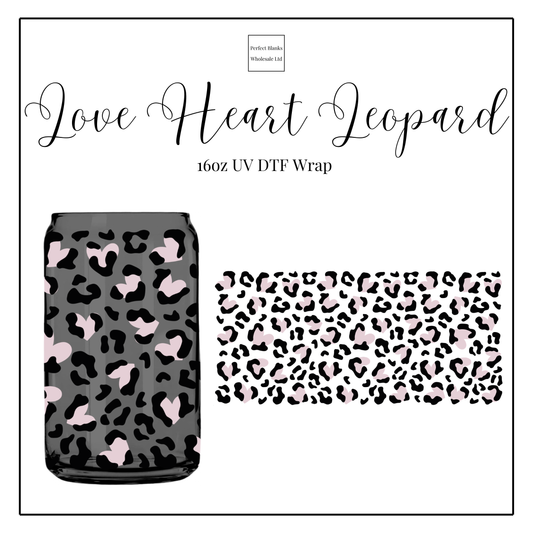 Love Heart Leopard 16oz UVDTF