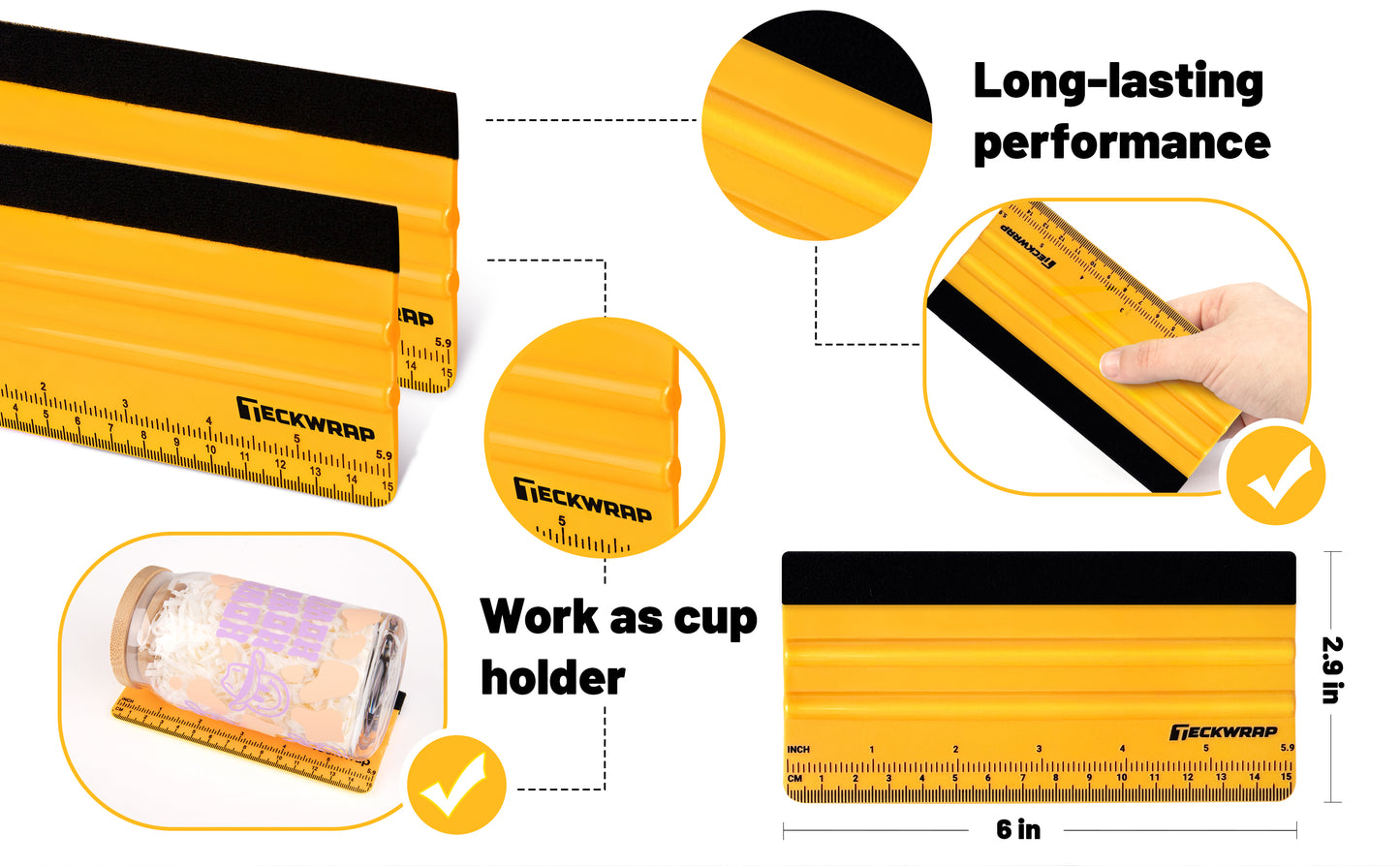 TeckWrap Yellow Squeegee