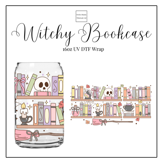 Witchy Bookcase 16oz UVDTF