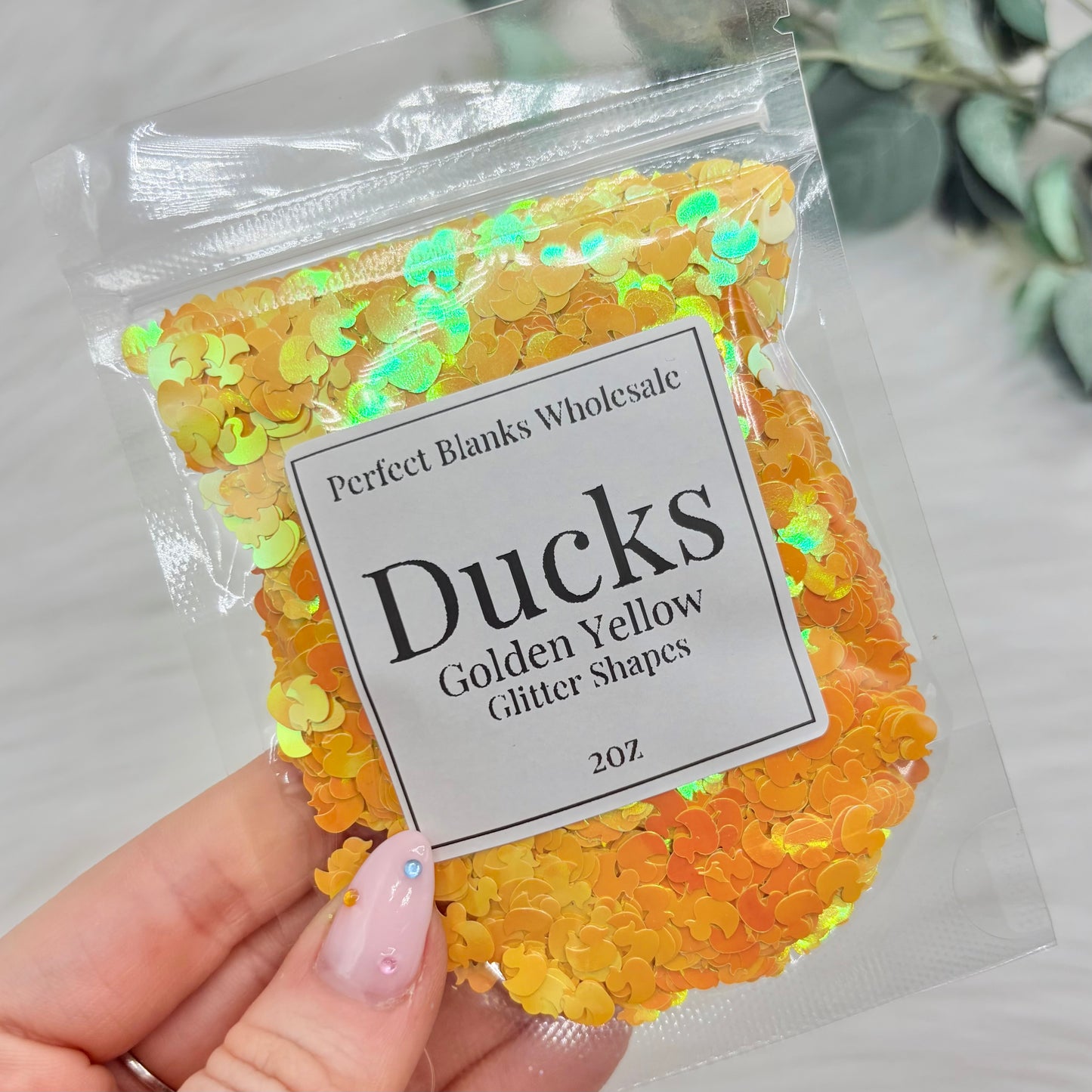 Ducks Glitter Shapes - Golden Yellow - 25g