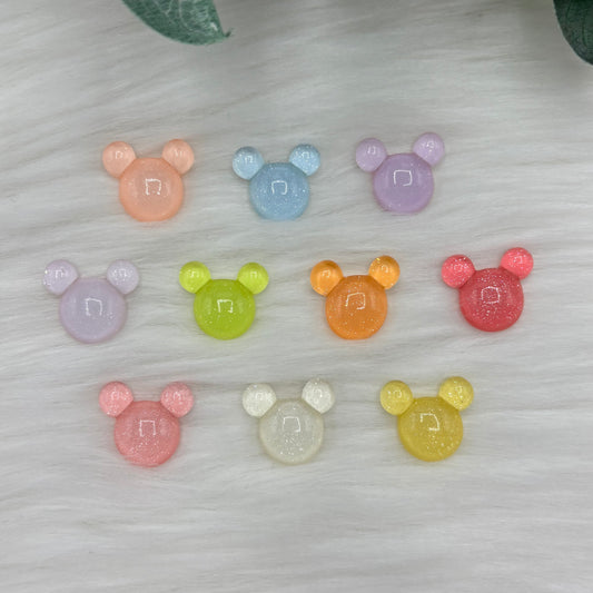 Pastel Mouse Heads - Pack of 10 Cabochons