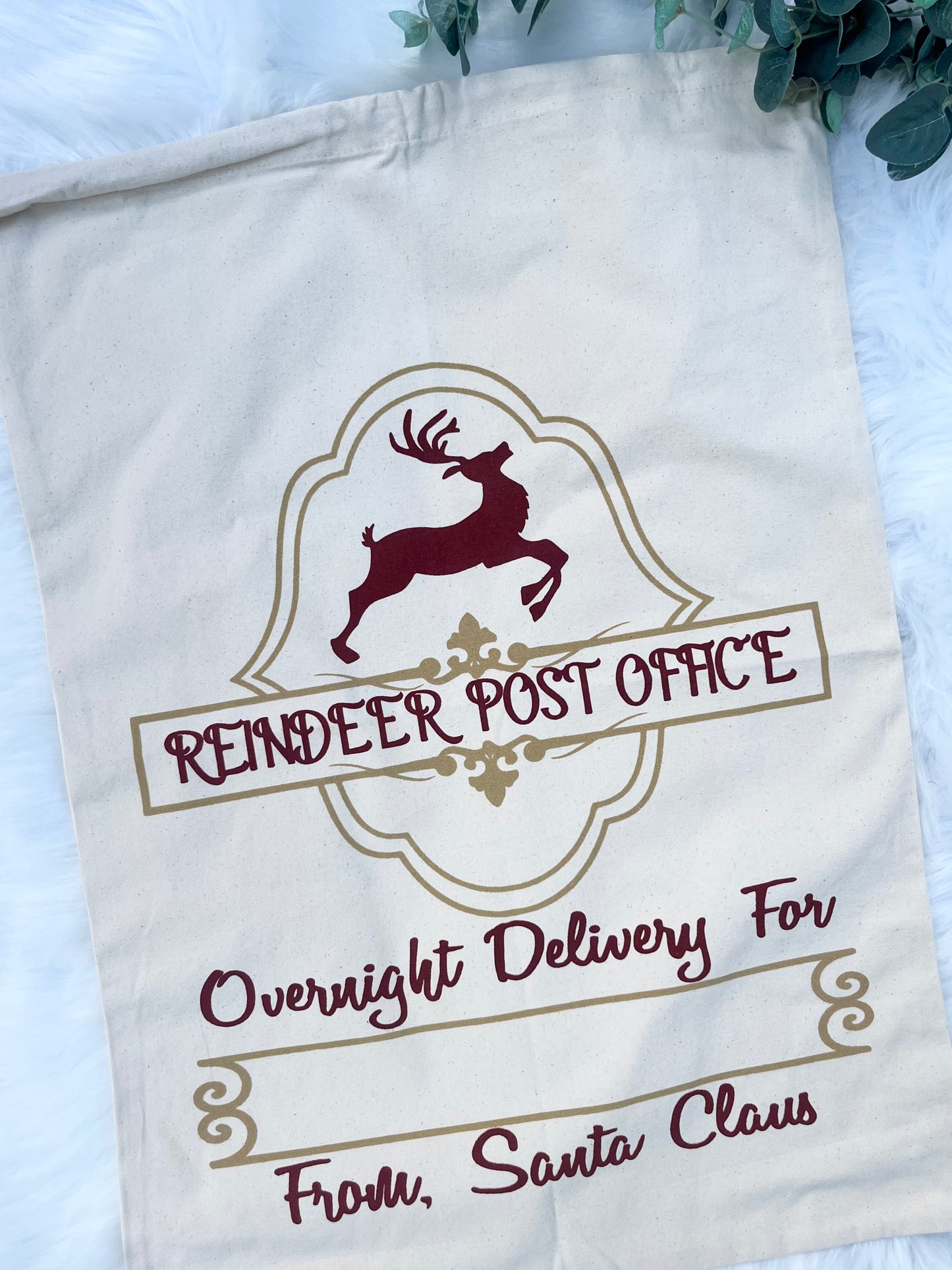 Reindeer Post Office Style Christmas Sack