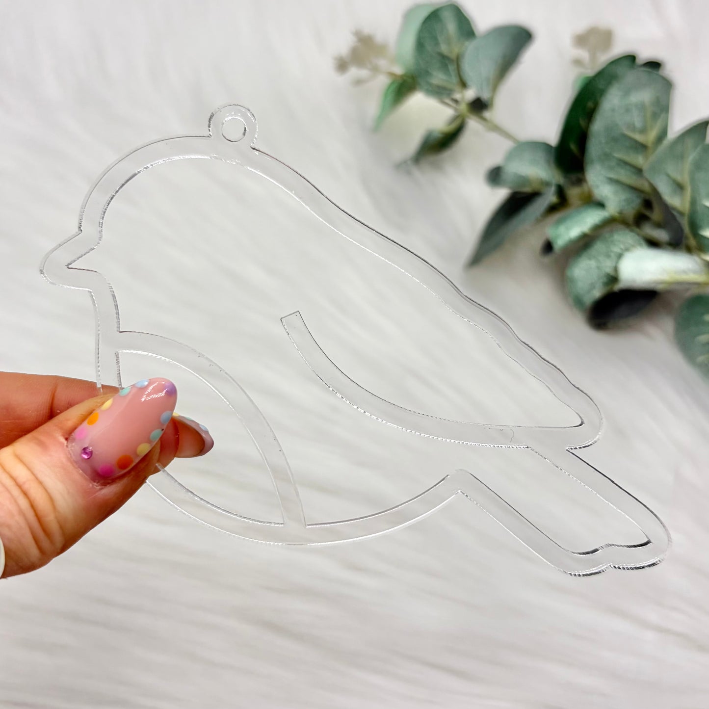 Robin Acrylic Snowglobe Christmas Decoration - Clear