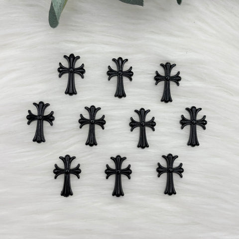 Black Cross Cabochon - 10 Pack of Cabochons