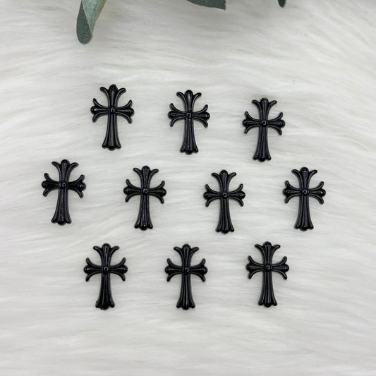 Black Cross Cabochon - 10 Pack of Cabochons