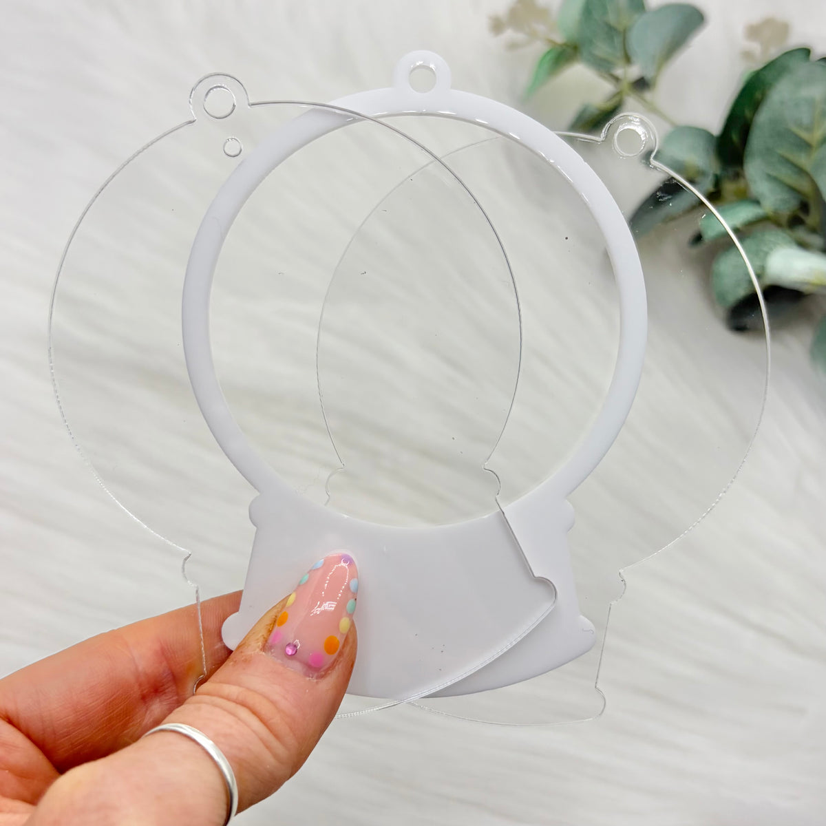 Snowglobe Acrylic Snowglobe Christmas Decoration - White