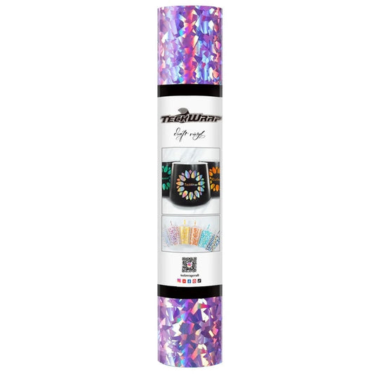 Teckwrap Lilac Holographic Glass Flower Adhesive Craft Vinyl - 5ft