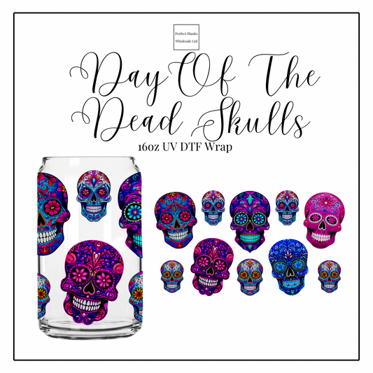 Day Of The Dead Skulls 16oz UVDTF