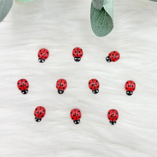 Red Ladybirds - 10 Pack of Cabochons