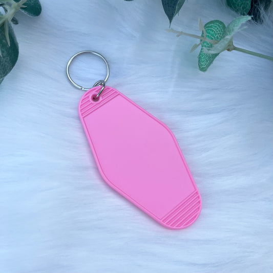 Solid Pink Motel Keyring - No. 30