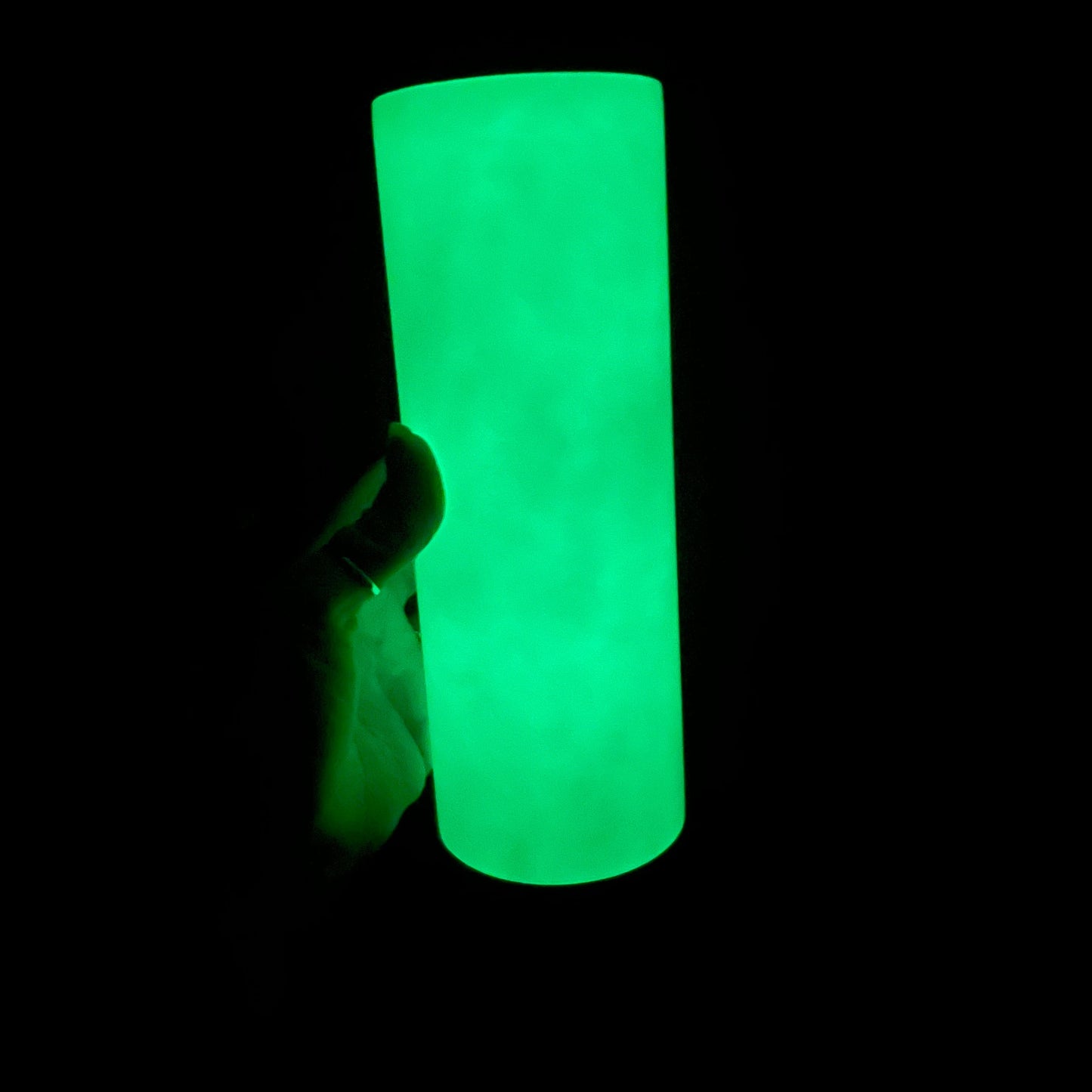 20oz Sublimation Skinny Tumbler - UV Colour Changing White to Light Green AND Glow In The Dark!
