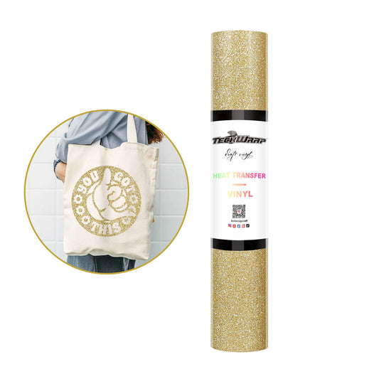 Teckwrap Glitter Champagne Gold HTV - 5ft