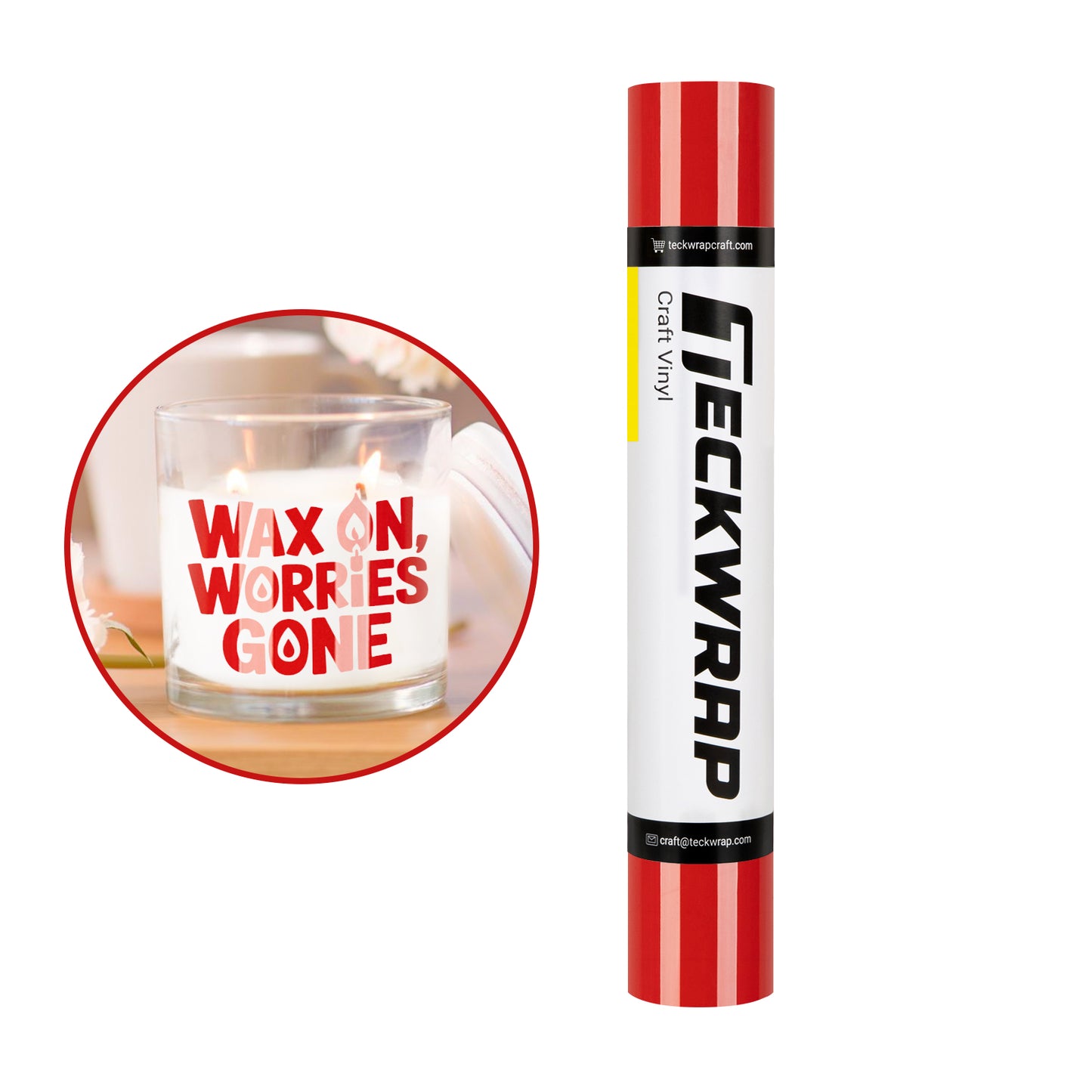 Teckwrap 001G Pure Red 5ft Craft Vinyl (Glossy)