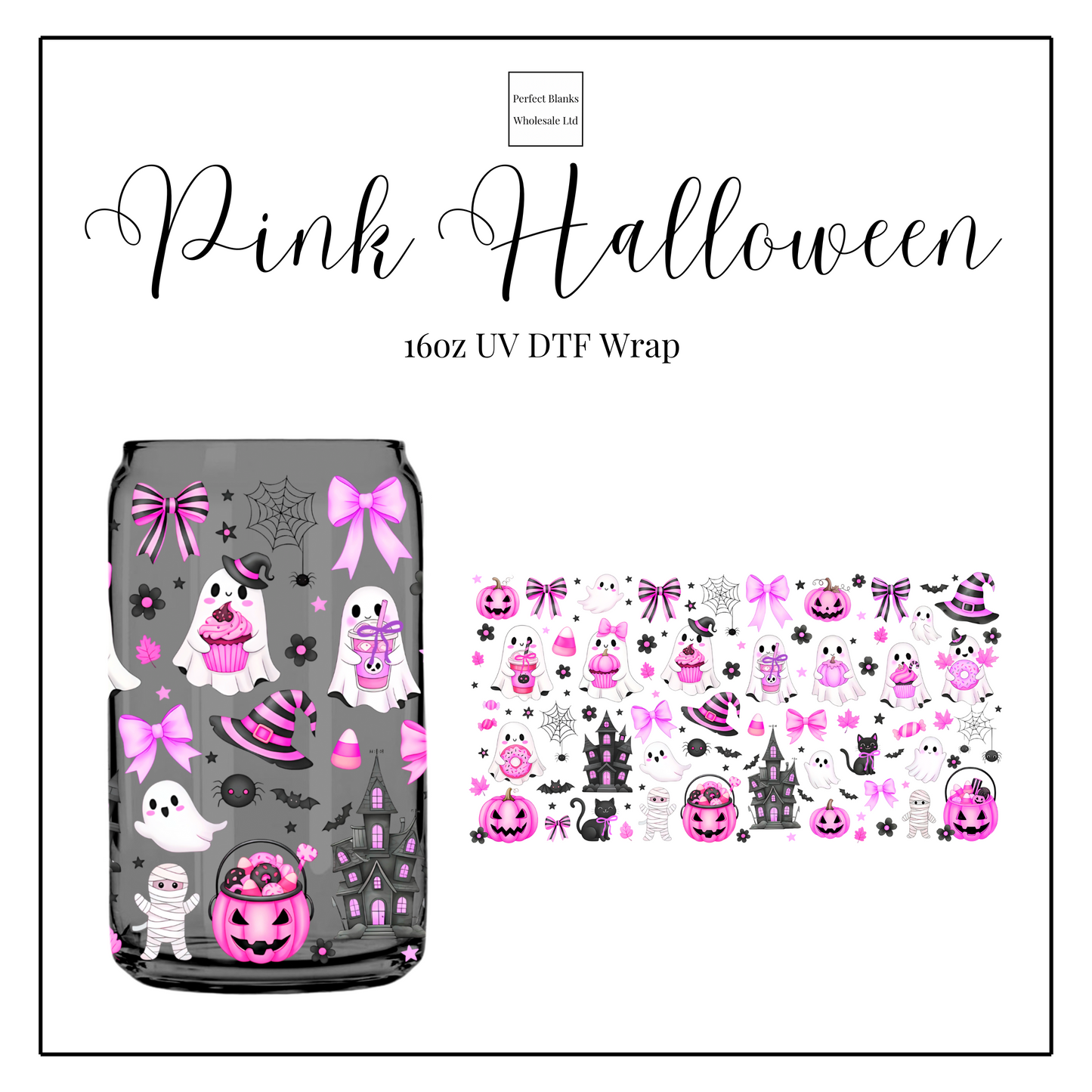 Pink Halloween 16oz UVDTF