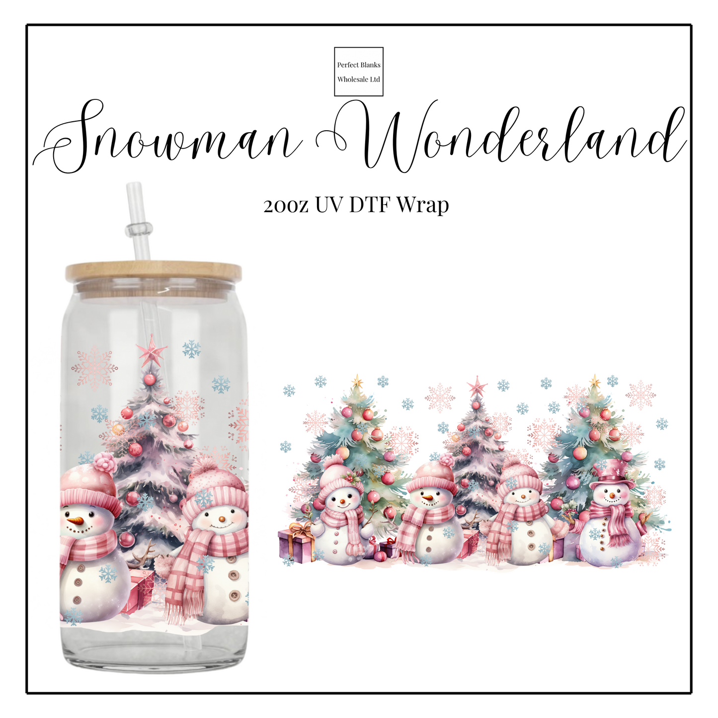 Snowman Wonderland 20oz UV DTF