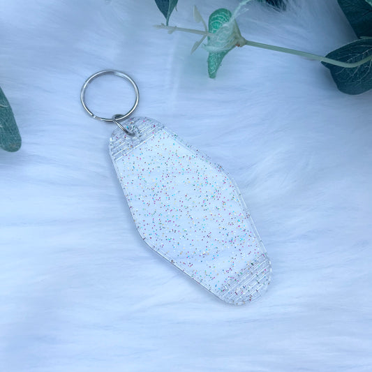 Clear Glitter Motel Keyring - No. 41
