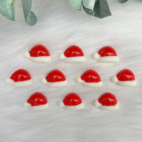 Santas Hat - 10 Pack of Cabochons