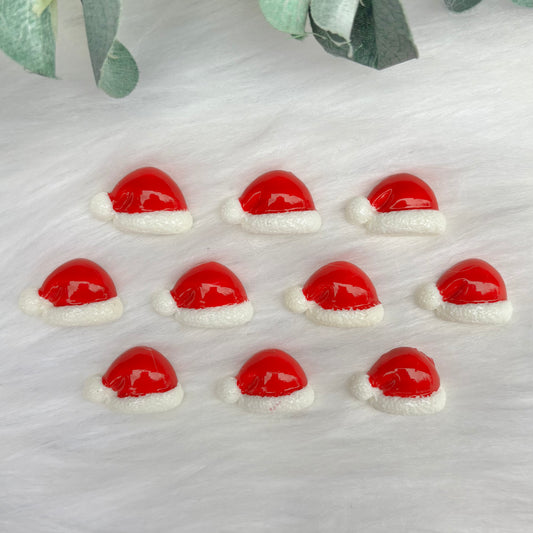 Santas Hat - 10 Pack of Cabochons