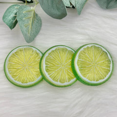 Imitation Lime Slices - Pack Of 3 Cabochons
