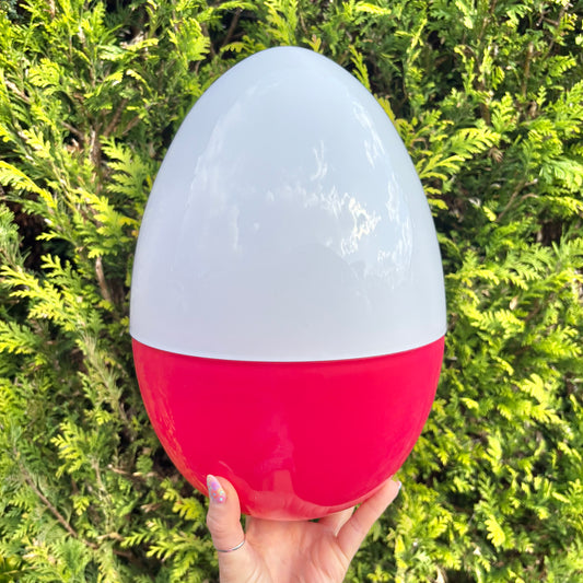 White and Red Large Fillable Easter Eggs - 30cm