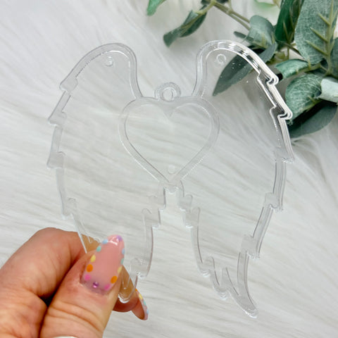Angel Wings Acrylic Snowglobe Christmas Decoration
