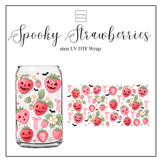 Spooky Strawberries 16oz UVDTF