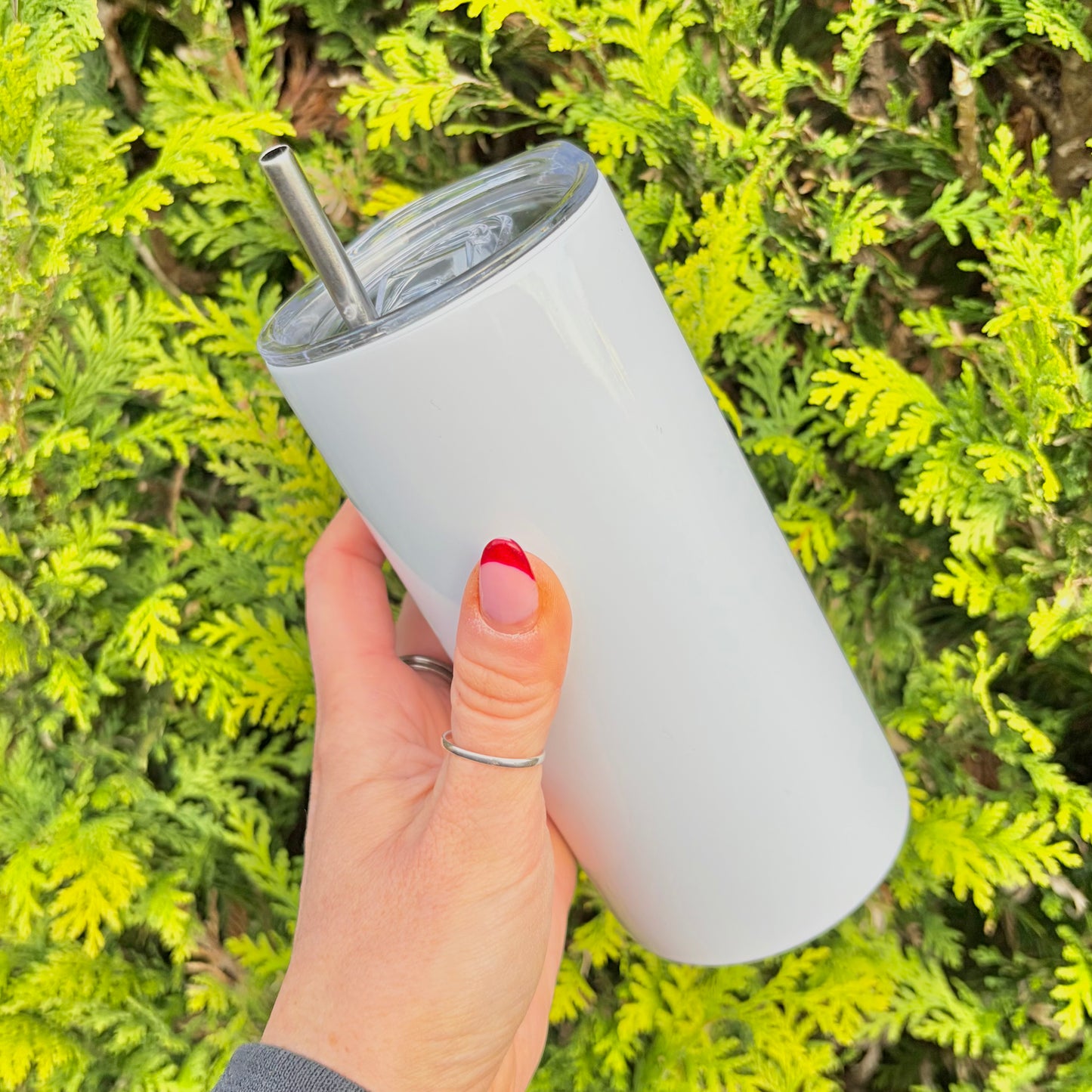 12oz Sublimation Straight Skinny Tumbler - White