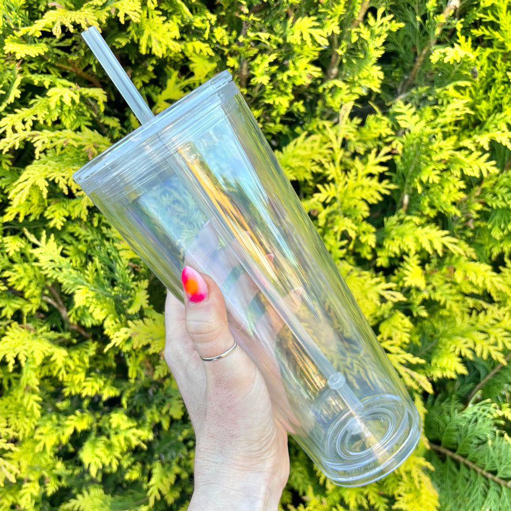 24oz Acrylic Double Walled Snowglobe - With Stopper