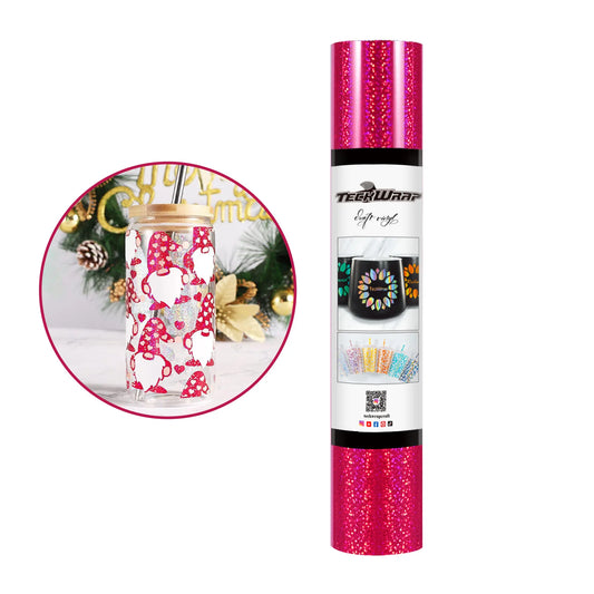 Teckwrap Rose Red Holographic Sparkle Adhesive Craft Vinyl