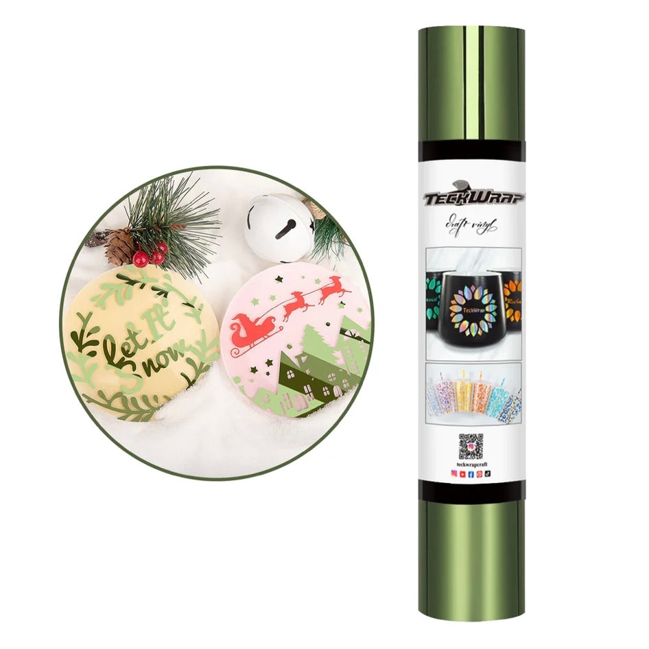 Teckwrap Camouflage Olive Bubble Free Mirror Chrome Adhesive Vinyl - 5ft