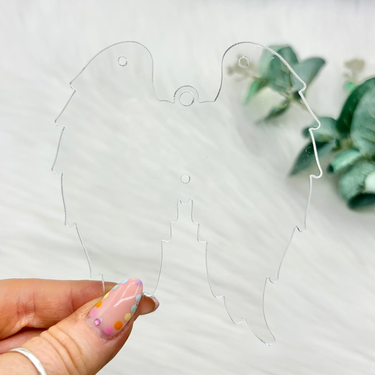 Angel Wings Acrylic Snowglobe Christmas Decoration