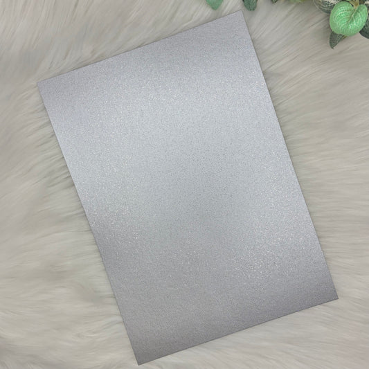 Titanium Silver A4 Pearl Sparkle Finish Cardstock | 300GSM