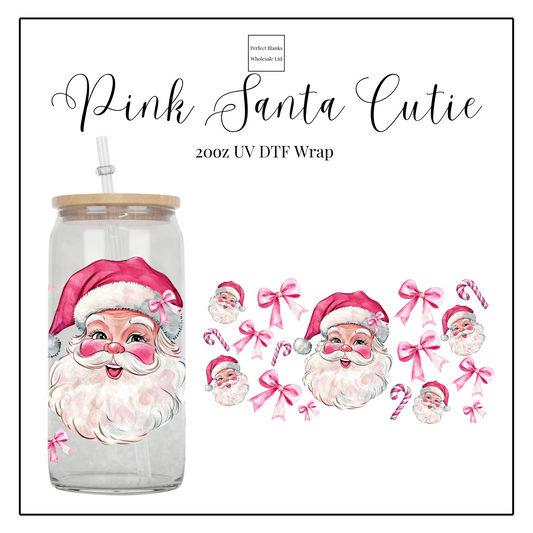 Pink Santa Cutie 20oz UV DTF