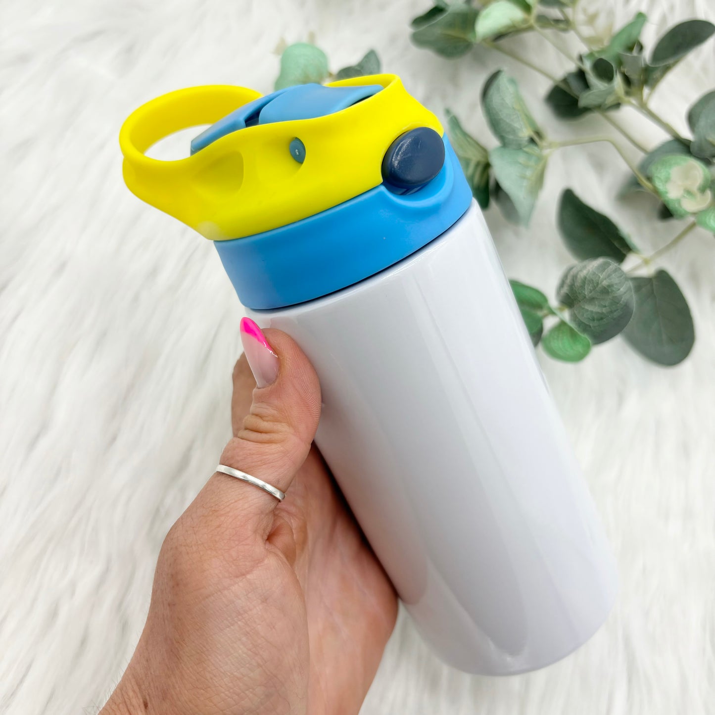 12oz Sublimation Push Button Flip Lid Water Bottle