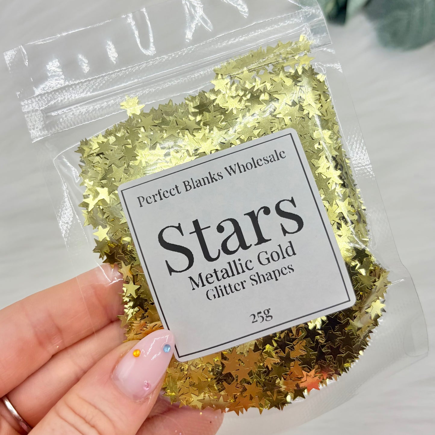 Stars Glitter Shapes - Metallic Gold - 25g