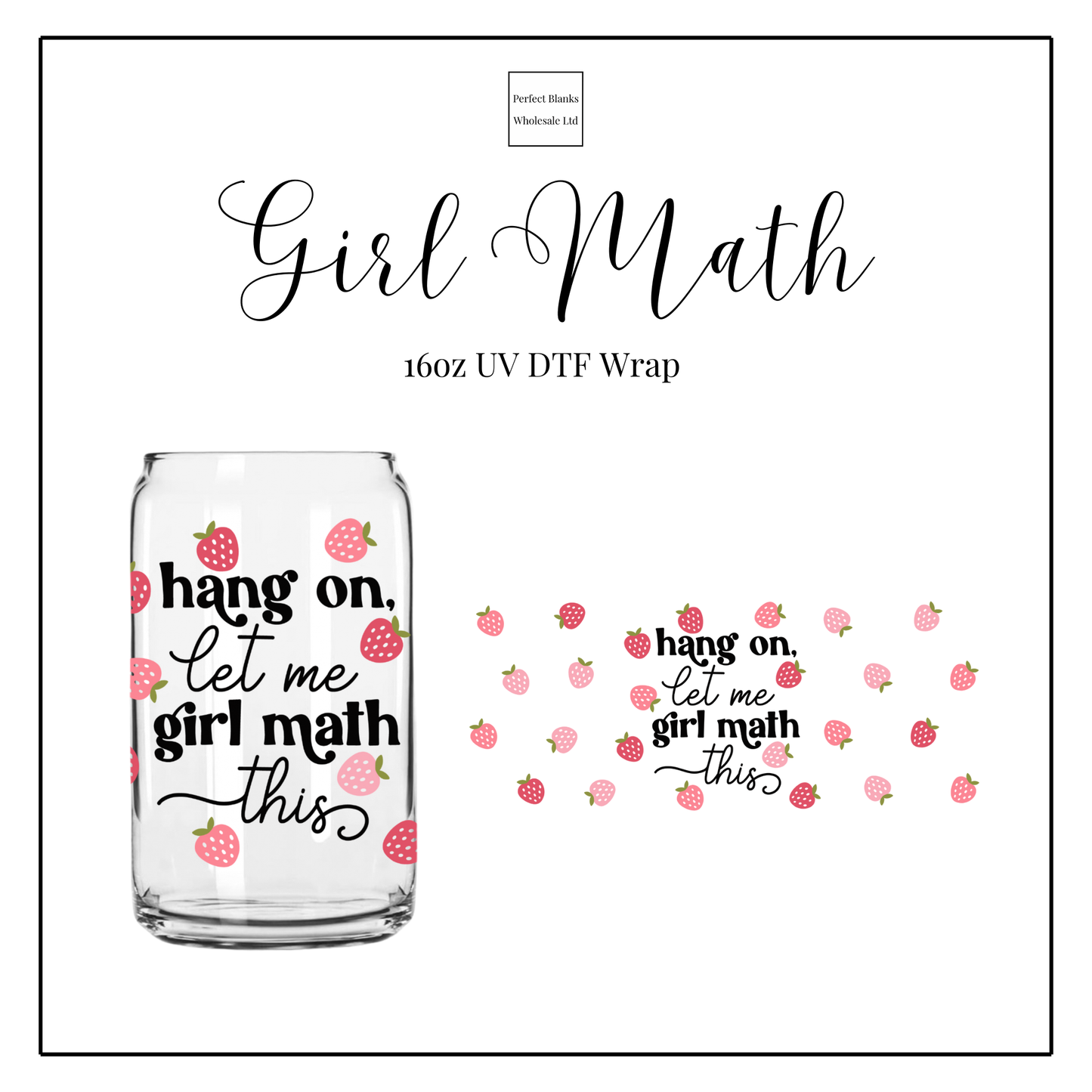 Girl Math 16oz UV DTF