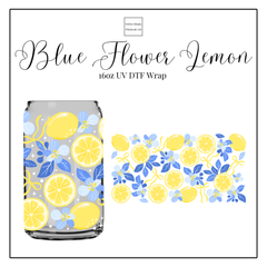 Blue Flowers Lemon 16oz UVDTF